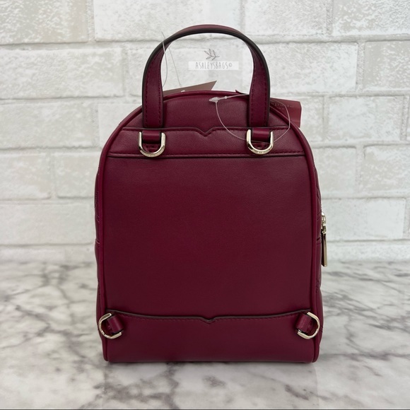 Kate Spade Natalia Burgundy Mini Convertible Leather Backpack - Picture 4 of 12